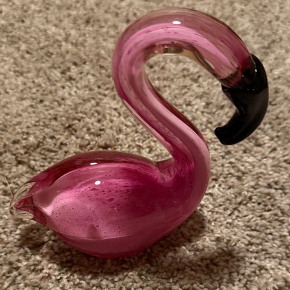 Hobby Lobby Pink and Black Glass Flamingo Decor - Picture 9 of 16